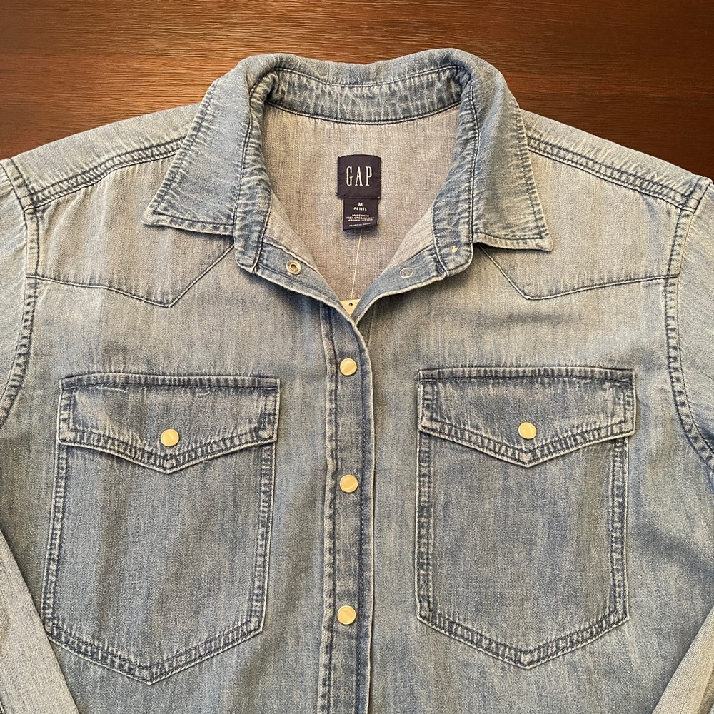 GAP Light Blue Denim Button Tunic